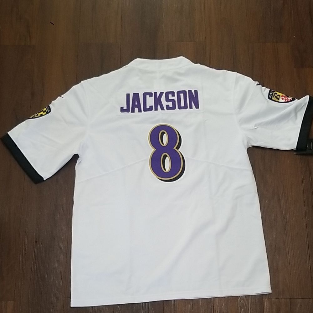 Baltimore Ravens Nike Game Road Jersey -White - Lamar Jackson Mens size XL